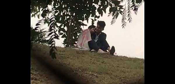  Indian lover kissing in park part 2
